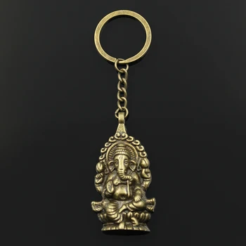 Kolye 32mm 62 moda 30mm Anahtarlık Metal Anahtarlık Anahtarlık Takı Kaplama Antika Gümüş Ganesha Buda fil*