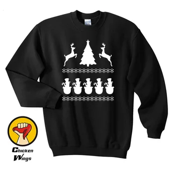 Komik Noel geyiği Santa Claus Sweatshirt Crewneck Sweatshirt Unisex Daha fazla Renk 2XL H -