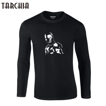Komik T Shirt Erkek kazak TARCHİİA 2018 Yeni Fahion marka üst Uzun Kollu tişört T- Pamuk T Gömlek Artı ıron Man Tişört