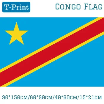 Kongo 90*150cm/60*90cm/40*60cm/15*21cm Kongo-Kinshasa Bayrağı Demokratik Cumhuriyeti Bayrağı