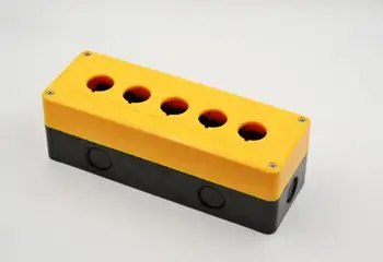 Kontrol kutusu, düğme kutusu, acil durum düğmesi kutusu beş delik düğme kutusu su geçirmez OLMAYAN-K05 sarı