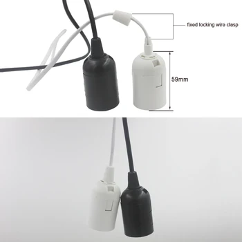 Kordon/Üzerinde ve E27 Lamba Tutucu Kapalı e27 led ampul için AB Plug 1.8 m Kablo Beyaz/Siyah Switch
