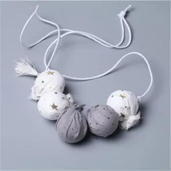 Kore Sevimli el Yapımı Kumaş Ayçiçeği Kolye & Zincir Yaka Kolye Bebek Çocuklar Kız Moda Takı Aksesuar-NBBYCCNL006F