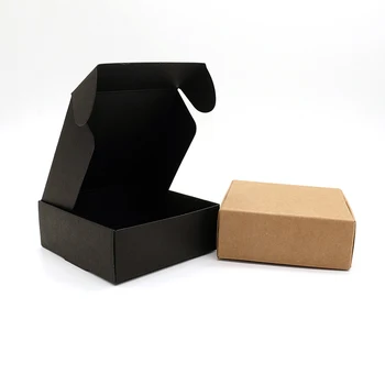 Kraft Hediye Kağıt Kutusu El ile Şeker Zanaat Bisküvi*3cm Ücretsiz kargo 8*El Yapımı Sabun Ambalaj Kutuları Siyah Kahverengi 8 Kurabiye