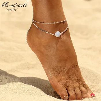 Kristal zincir halhal Kadın için Bir hediye ile bls-mucize Yaz Plaj aksesuarları Sıcak Satış Moda Ayak takı gümüş renk-37