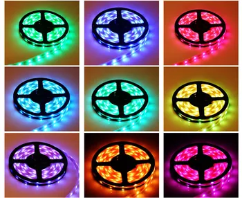 KTV Led 24 V yarı yarıya RGB yedi renk lamba dekoratif su geçirmez yapıştırıcı dış mekan (5 metre)hafif kamyon LED