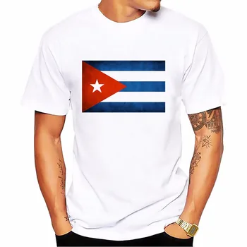 Küba bayrağı desen t shirt homme jollypeach yepyeni rahat tişört erkek Kısa Kollu Nefes Artı Boyutu T-shirt erkek