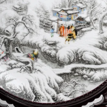 Kılavuzu Seramik Çin Eski İnsanlar Üç KingdomsPlate Porselen Dekoratif Tabak Metope Oturma Odası İçin Otel, Romantik