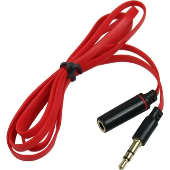 (Kırmızı)Kadın M/F Tak Jack Kulaklık Ses Uzatma Kablosu 3.5 mm Erkek için 2 adet 90cm