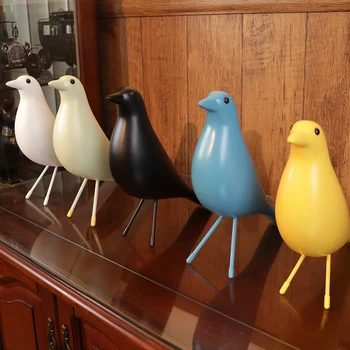 Kısa ve güzel kuş reçine süsler Moda zarif sanat reçine zanaat Ev Dekorasyon Heykel