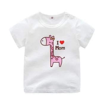 Kız bebek Elbiseleri Kız ve Erkek Kısa Kollu T Shirt Bebek Bebek Karikatür Baskı Pamuk Üst Tshirt Çocuk Giyim Bebek