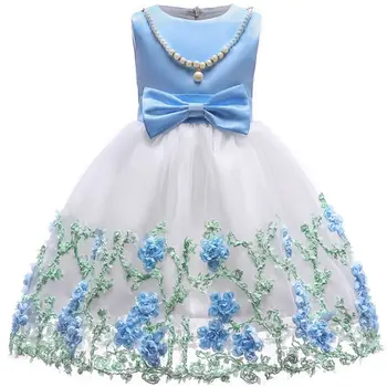 Kız Doğum günü Partisi Bayramlık elbise için en son stilleri 3-10 yıl Çocuklar Tatlı çiçek kız elbise Prenses