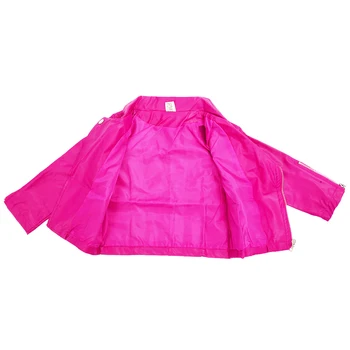 Kız Giyim kız Çocuklar İçin sonbahar Kız Moda Stil Kız PU Ceket Çocuk Deri ceket 13T kırmızı gül