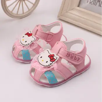 Kızlar Yaz İçin Bebek Sandalet Dayanıklı Yumuşak Kauçuk Taban Kemer Flaşör Karikatür Bebek Prenses Ayakkabıları Toddler Ayakkabı Kayma-