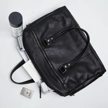 LANSPACE erkek deri evrak çantası marka Yüksek kaliteli inek deri iş çantası messenger çanta erkek deri