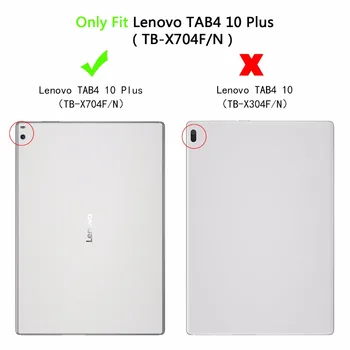 Lenovo Tab İçin Capa Lenovo Tab 4 10 Plus TB-X704 Deri Tablet Durumda 4 Akıllı Baskı Flip Stand Ultra İnce Kapak+Kalem