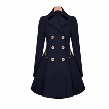 Lisa Colly Kadın Uzun ceket İlkbahar Sonbahar Rahat Bayanlar Büyük Boy S Palto Ceket Palto 4XL Fasinon-