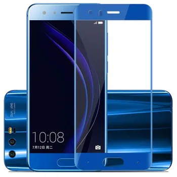 LLD Honor9 9Lite Huawei İçin tam Kapak Renkli Sertleştirilmiş Cam onur 9 / 9 Lite-Yemin Ekran Koruyucu Film Siyah Beyaz Mavi Gri