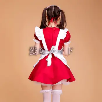 Lolita Prenses Hizmetçi Fantezi Önlük Elbise Hizmetçi Kıyafeti Meidofuku Üniforma Anime Cosplay Kostüm S-XXL Elbiseler