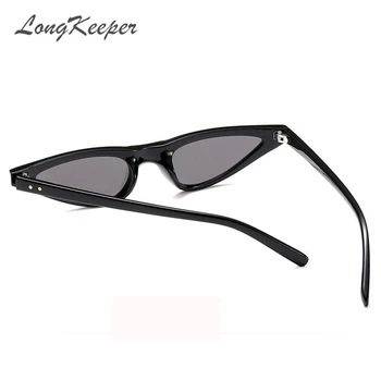 LongKeeper Küçük Üçgen Kedi Gözü Kadın güneş Gözlüğü 2018 Şık Moda Sıcak Satış Kırmızı Lens Kedi Eyewears UV400 Gözlük Gözlük