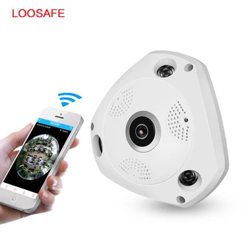LOOSAFE 360 Derece VR Panorama Kamera HD Kablosuz WİFİ IP Kamera Güvenlik CCTV Kamera Webcam