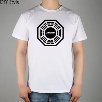 LOST Dharma Initiative klasik Amerikan TV T-shirt Top Lycra Pamuk Erkek T Yeni Tasarım Yüksek Kalite Dijital Mürekkep Püskürtmeli Baskı tişört