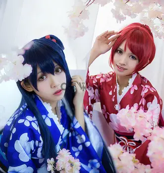 LoveLive! Aşk Canlı Sonoda Umi Yaz Festivali Kimono Yukata bornoz Süslü Elbise Üniforma Kıyafet Anime Cosplay Kostümleri