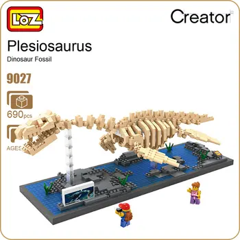 LOZ Elmas Blok Plesiosaurus İskelet Dinozor Fosili Oyuncaklar Eski Hayvan Anti Çocuklara Hediyeler Brick Eğitim 9025 Jurassic