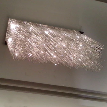 Lüks tasarım dikdörtgen kristal avize, modern oturma odası kroonluchter lamparas de cristal 80 cm uzunluk LED ışık