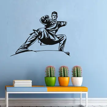M Ev Dekorasyonu Karate Duruş Vinil Duvar Çıkartması Evde Yaşayan Duvar Sanatı Dekoratif Sticker Çıkarılabilir Oyma Çocuklar Çocuk Odası Duvar Resmi-128