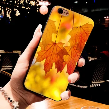MaiYaCa Merhaba Sonbahar Akçaağaç Apple iPhone 8 7 6 6 Renkli Sevimli Telefonu Aksesuarları Durumda Artı X 5 5S SE 5C Kapak Yaprakları