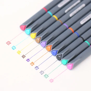 Manga karikatür reklam tasarımı Su Renkli kalem Kırtasiye Ofis okul malzemeleri için 10 adet/Çok İnce bir çizgi çizim kalemi 6954