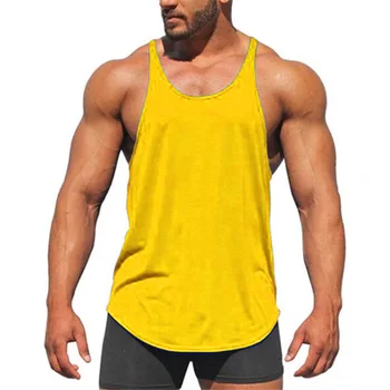 Marka Giyim Vücut Tank Top Erkek Kolsuz Gömlek Spor Erkek Boş Pamuk Egzersiz Stringer spor Salonları Yelek Atlet