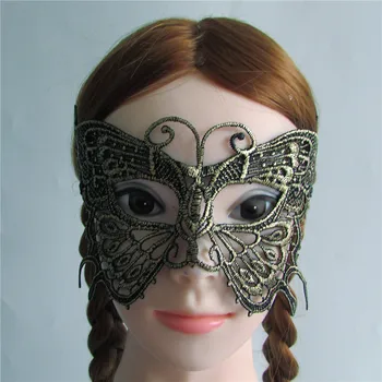 Maskeli Parti Süslü Elbise Kostüm Yortusu maske M182 için sıcak satış altın Seksi Bayan Dantel Maske Göz Maskesi