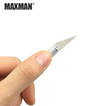 MAXMAN Çakı Metal bıçağı Bıçak Araçları, PCB Tamir DİY Aracı için Kesici Oyma Zanaat Bıçak Kalem Kesici+ 6 Adet Bıçak Seti
