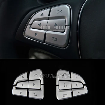 Mercedes-Benz VİTO 2016 İç Direksiyon Simidi Düğmeleri için DEE ABS Otomobil Aksesuarları Trim Şerit Krom Parlak Çıkartmalar Geçin