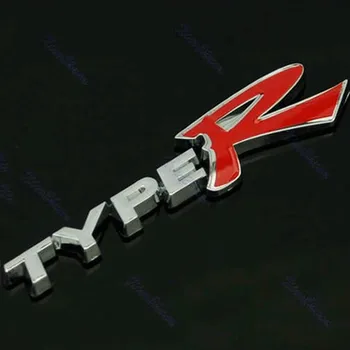 Metal Şekillendirme Araba Sticker Araba Kapısı Kuyruk Çıkartma Amblem Rozet 3D TİPLERİ TYPE R Amblemi Logosu çıkartması Sticker Yarış
