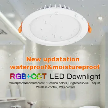 Mi Işık AC85V-265V 2.4 G RGB+ŞAT MOBİL Dim Gömme IP54 su Geçirmez Yuvarlak Banyo İçin kontrol wifi Işık Tel Reccessed LED