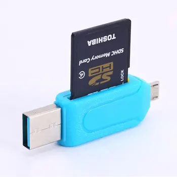 Mikro 1 USB 2.0 + TF/Micro SD/SD 3 şarj cihazı Kart Okuyucu Adaptörü Dönüştürücü