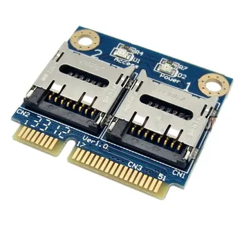 Mini PCI pcı express pcı-express PCI-E Dual TF Micro SD Kart yarım Dirsek Hafıza Kartı Okuyucu Adaptör ile Express