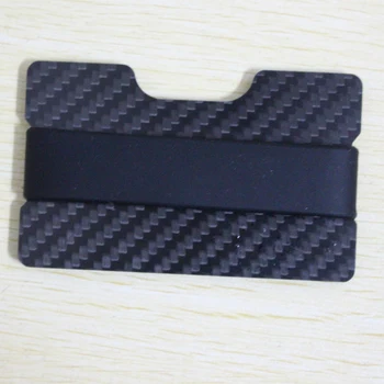 Minimalist Karbon Fiber Cüzdan Kart Tutucu Ön Cep Hafif Kart Case Metal Moda Seyahat Cüzdan Engelleme RFID