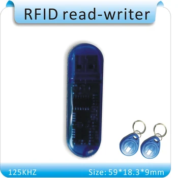 MİNİ 125KHZ T5557/EM4305 Okuma-Yazar /125KHZ RFID Fotokopi makinesi+ 2 adet test için etiketler writebale