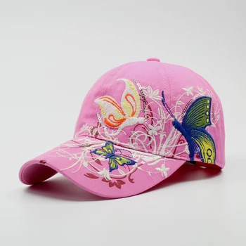 MM Yüksek Kalite 2017 Marka Moda Çiçek Kelebek Bayan Ayarlanabilir Sunwear Şapka Kadın şapka Kadın şapka İşlemeli