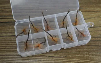 MNFT 10 ADET 12# Kahverengi Renk su sineği Sinek Yem Alabalık Balıkçılık Sinek Olabilir Yapay yem