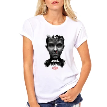 Moda Amerikan TV garip Şeyler T-Shirt Komik T-Yenilik Serin Üstleri kadın gömlek Kısa Kollu Tişört