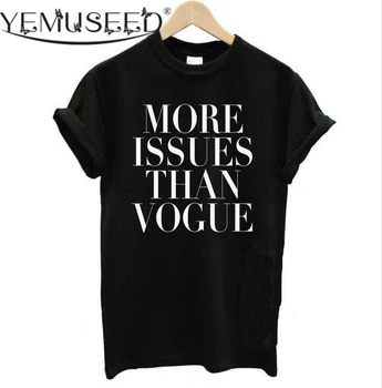 Moda Baskı Kadın Pamuk Karışımı spor Gömlek Tshirt Daha fazla Sorunları YEMUSEED Beyaz Siyah bluz Tişört Artı Boyutu ZA Hipster WMT180