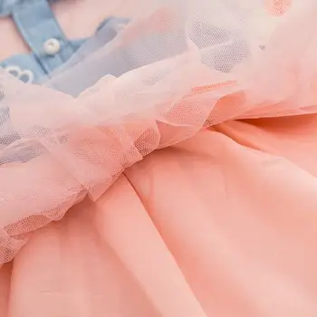 Moda Bebek Kızlar Kot Elbise Kolsuz Tişört Tül Prenses Tutu Sosu İçin 2-i b} dır Rahat Elbiseler