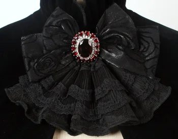 Moda Gotik Yutmak Uzun Ceket Siyah Listenizi Çiçek Papyon Pelerin Ceket Hoparlör Kol Hırka Kırlangıç Elbise