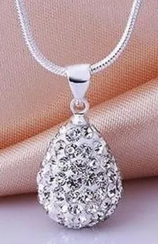 Moda Gümüş Yeni Gelenler Shamballa Su Damlası Kristal Kolye Pave Yüksek Kalite Taslar Kadınlar Takı Kolye Kolye
