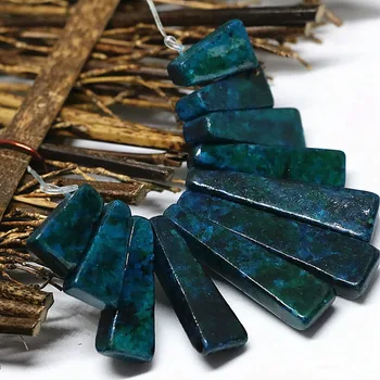 Moda mavi yeşil chrysocolla taş 11 adet vintage kolye set mücevher B1556 yapmak sopa